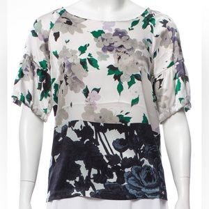 Dries Van Noten 100% Floral Silk Top size 36 FR
